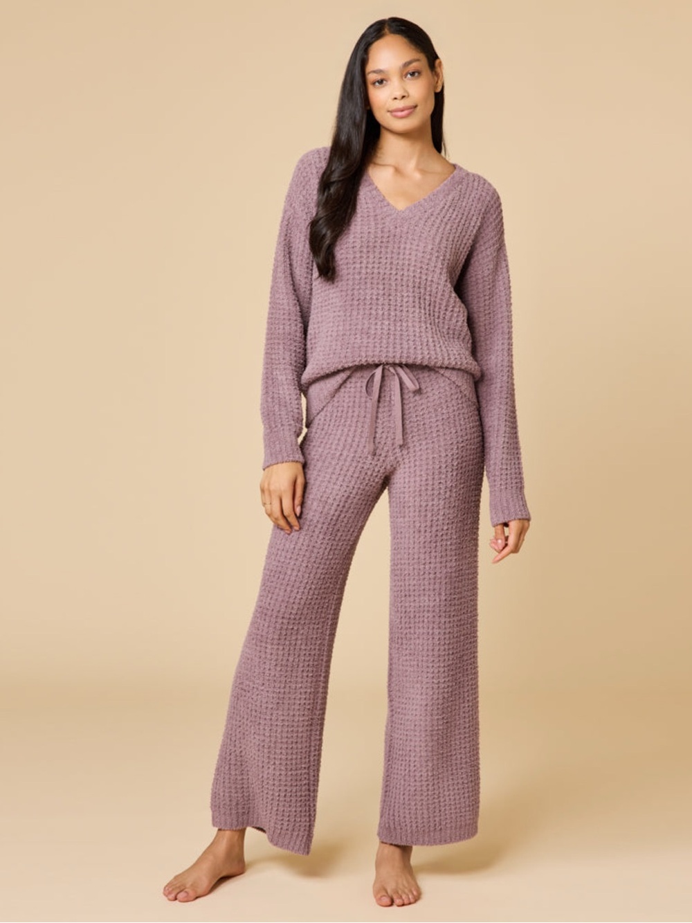 Softies Waffle Knit Marshmallow Luxe Lounge Pants in Driftwood